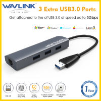 Wavlink Usb C 3.1 Hub 4 In 1อลูมิเนียม Hub พร้อม3-Port Usb 3.0,Rj45 Gigabit Ethernet Lan Port Converter Usb ผู้จัดจำหน่าย Gigabit Adapter Series พร้อมอะแดปเตอร์ C- Type + สีเทา