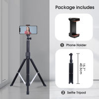 160cm Alloy Portable Phone Tripod Stand, Selfie Tripod Stick with Phone Holder Bluetooth Remote &amp; Gopro Mount for Phone