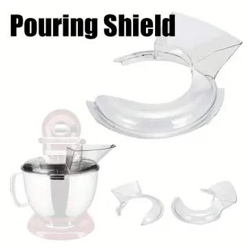 KitchenAid Pouring Shield - Secure Fit Splash Guard Accessory for 4.5 and 5  Quart Stainless Steel Bowls - Mess-Free Mixing and Pouring