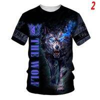 2023 NewSC THE WOLF ชายแขนสั้นด้านบน Plus ขนาดผู้ชายลำลองหลวมรอบคอกีฬาเสื้อยืดโครงกระดูก3D