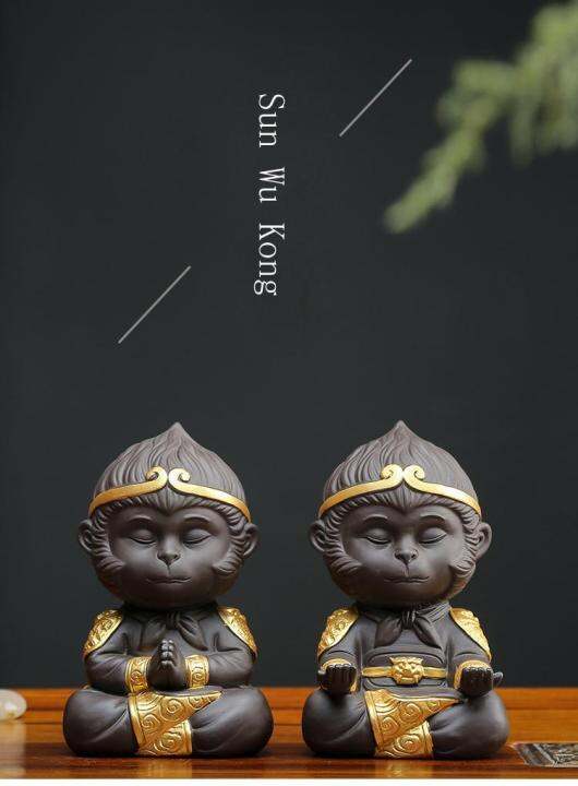 chinese-purple-clay-kung-fu-tea-set-tea-pet-monkey-king-tea-accessories-for-puer-oolong-tea-home-deco