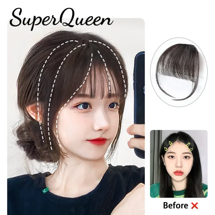 Thin Air Bangs Hair Extension Clip Women Korean Gentle Temperament Wig In  Fringe Front Hairpiece | Lazada Singapore