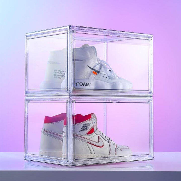 Acrylic Shoe Box Premium Double Door Organizer Sneaker Storage Box Sports Shoe Storage Lazada PH