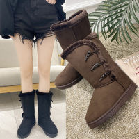 Winter Women Boots Platform Shoes Keep Warm Mid-Calf Snow Boots Ladies Lace-up Comfortable Quality Waterproof Chaussures Femme