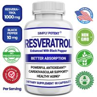 Simply Potent Resveratrol 1000 MG. 90 Capsules