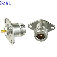 ทองเหลือง RF N ประเภทหญิงแจ็ค RF Coaxial Connector 2-Hole แผง Mount Rhombus กับบัดกรีถ้วยเชื่อม Terminal N หญิง