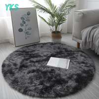 ?【Lowest price】YKS Luxury round Soft faux หนังแกะขนพรมพรมพรมทำความสะอาดขนสัตว์พรมข้างเตียง