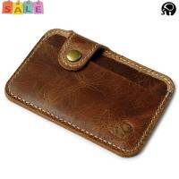 TRUSTY กระเป๋าเงินหนังวัวแท้ กระเป๋าสตางค์แบบบาง Genuine Cow Leather Thin Wallet Elephant 1668 - Brown