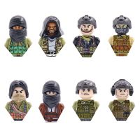 New Product Military 8 IN 1 Army Special Forces Soldier Figures Equipment Building Blocks Weapon Camouflage WW2 Helmet Part Bricks Toy Kids