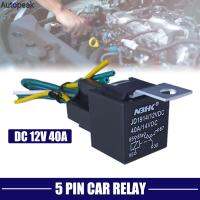 ][= Car Auto Automobile Relay DC12V 40A 5Pin With Holder And 105Mm Length Wires Sealed Waterproof Integrated Wire For Car Light Horn