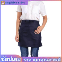 【ลดราคา】【ลดราคา】7 สีครึ่งความยาว Polyerter ผ้ากันเปื้อน Unisex Apron Unisex Bowknot ประเภทพร้อมกระเป๋าสำหรับเสิร์ฟพนักงานเสิร์ฟ