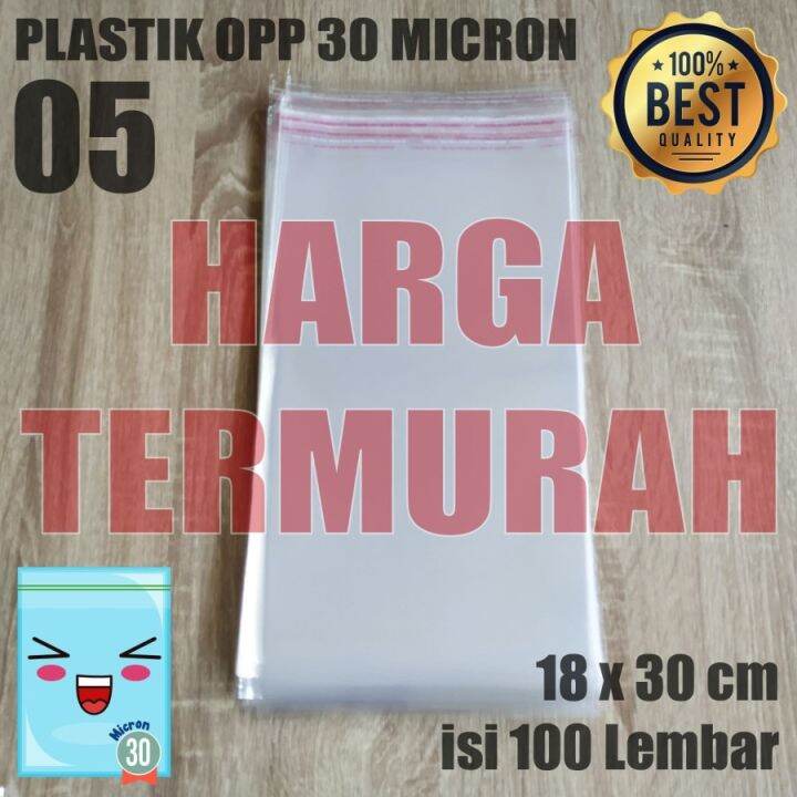 (100 LEMBAR) Plastik OPP Seal 18x30 Cm Tebal 30 Mikron / Plastik Opp ...