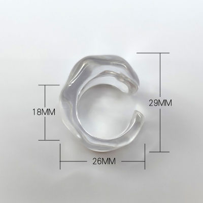 [COD] แหวนเรซินแบบปรับได้แบบเรียบง่ายสไตล์ญี่ปุ่น ins แหวนอะคริลิคเครื่องประดับชิงเต่าเย็น