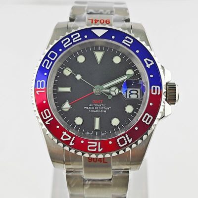40Mm GMT Case Fit NH34 Movement Custom Logo Dial Sapphire Glass Stainless Steel Watch Parts C3 Luminous