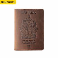 Genuine Leather Passport Holder Cover Case For Canadians Credit Card Holder Passport Case Wallet Unisex Travel Accessories Card Holders