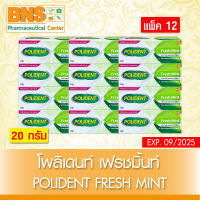 [ แพ็ค 12  หลอด ] Polident Fresh mint โพลิเดนท์ เฟรช มินท์ ครีมติดฟันปลอม ขนาด  20 กรัม (ส่งเร็ว)(ถูกที่สุด) By BNS