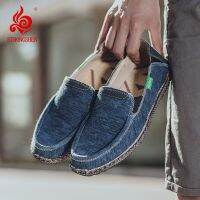 HOT★STRONGSHEN Loafers ฤดูร้อนผ้าใบรองเท้าผู้ชายขับรถสบายรองเท้า Slip-On ไดรฟ์รองเท้าเรือรองเท้า Zapatillas Hombre