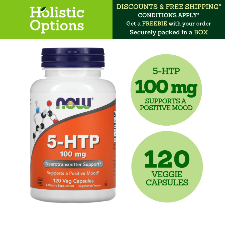 NOW Foods, 5-HTP, 100 mg, 60 or 120 Veg Capsules | Lazada PH