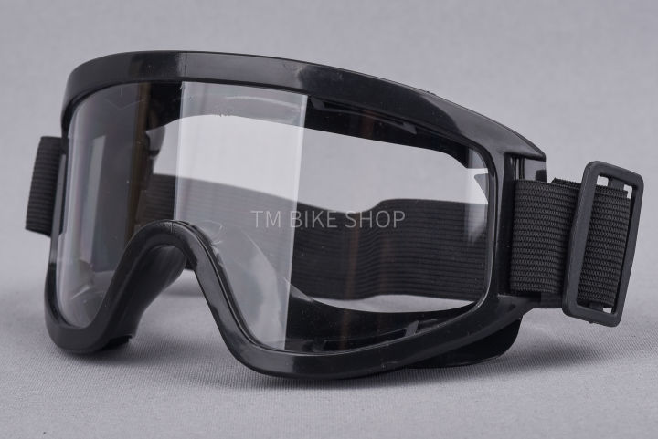 แว่นตาวิบาก-แว่นตากันลมวิบาก-แว่นมอไซ-มอเตอร์ไซค์วิบาก-goggles-ขอบสีดำ-สายยางยืดปรับได้-ขนาดเดียว-free-size-by-tm-bike-shop