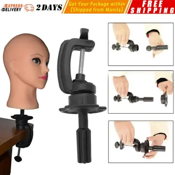 Common Size Practice Training Mannequin Head Holder Wig Head Stand Table  Clamp Metal And Plastic Material 1 Piece