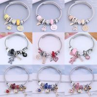 Pandola Bracelets Pendants Beads Charms For Jewelry Making Accessories Owl Bear Key Dreamcatcher Clover Dancer Panda Women