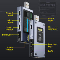 FNB58 USB เครื่องทดสอบแบตเตอรี่โวลต์มิเตอร์แอมมิเตอร์ TYPE-C Fast Charge Detection Trigger ความจุการวัด Ripple Measurement