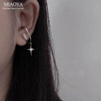 MIAOYA Fashion Jewelry Shop กิ๊บติดหูแบบใหม่สำหรับผู้หญิง ต่างหูเพทายสวยหรู วัสดุทองแดงคุณภาพสูง