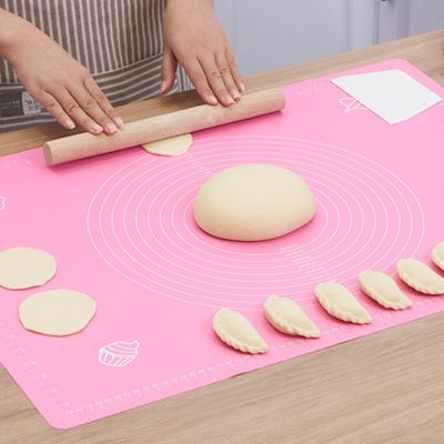 Silicone Kneading Pad Anti-slip Dough Pastry Baking Mat Non-stick Dumplings Bread Cake Tray with Scale Kitchen Cooking Utensils