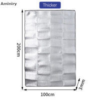 Aminiy ผ้าห่มฟอยล์กันน้ำสำหรับเสื่อปูพื้น,ผ้าห่มแผ่นรองนอนเสื่อปิกนิกชายหาดอลูมิเนียมสองด้านตั้งแคมป์เดินป่ากลางแจ้ง