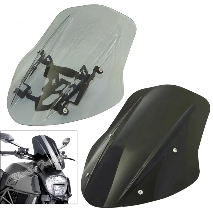 For Ducati Diavel 2014 2015 2016 2017 2018 Windscreen Windshield Shield ...