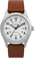 Timex 38 mm Expedition North Field Post Mechanical Eco-Friendly Leather Strap Watch Brown/White