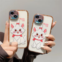 3D ลายการ์ตูนน่ารักแมวแมรี่สีขาวสำหรับ IPhone 15 14 13 12 11 Pro Max เคสโทรศัพท์แฟชั่นความคิดสร้างสรรค์