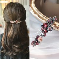 Korean version of crystal flower spring horsetail clip elegant female fashion word hairpin hair accessories Hair AccessoriesTH