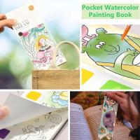 Watercolor Painting Book Kids Paint Set With Pen 4 Styles Mini Coloring Books For Kids Paint With Water Books Travel Pocket Watercolor Kit fitting
