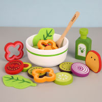 21pcsset Simulation Wooden Fruit Vegetable Salad Pretend Play Baby Large Size Kitchen Food Toy Kids Educational Birthday Gift