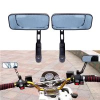 1 Pair New Universal Motorcycle Durable Modified 360 Rotate Mirrors Rectangle Rear View Mirrors Black Thread Color Mirrors