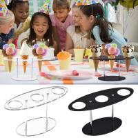 Ice Cream Cone Holder อะคริลิคทนทาน3หลุม Cone Holder Stand Multiuse ซูชิมือม้วนชั้นวางเครื่องมือห้องครัว Gadgets