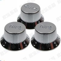 WK-1 Set Chrome Silver Electric Guitar  Bass Tone And Volume Electronic Control Knobs Cap For Strato Guitar（Installation hole 6mm