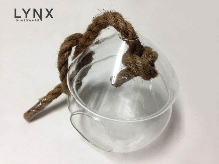 lynx-neptune-แจกันแขวน-terrarium-ทรงหัวเห็ด-เนื้อใส-พร้อมเชือกเส้นใหญ่-ใส่ดอกไม้-มีให้เลือก-2-ขนาด