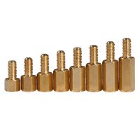 [HOT JIAZZAQQMGW 555] Hex Pillars Solid Brass Male Female Spacer Studs Standoffs Screws Nuts M4