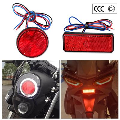 【CW】12V Red White Amber LED Reflector Rear Tail Brake Stop Warning Side Marker Light For Jeep Truck Trailer Motorcycle Scooter