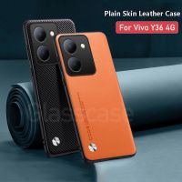 เคสโทรศัพท์หนังผิวเรียบสำหรับ Vivo Y36 V27 V27E VivoY36โปร4G 5G เคสซิลิโคนนิ่มกันกระแทกป้องกันรอยขีดข่วนฝาครอบด้านหลัง