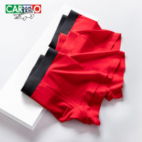 CARO Red Mens Antibacterial Underwear Men Modal Boxers Mens Underpants Male Panties Seamless Breathable Shorts L-3XL