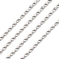 1m 3.28 Feet 304 Stainless Steel Link Chains Soldered with Rectangle Connector Stainless Steel Color 6x2.5x2mm