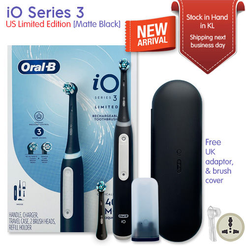 Oral-B IO3 Series 3 Limited Rechargeable Electric Toothbrush With 3 ...