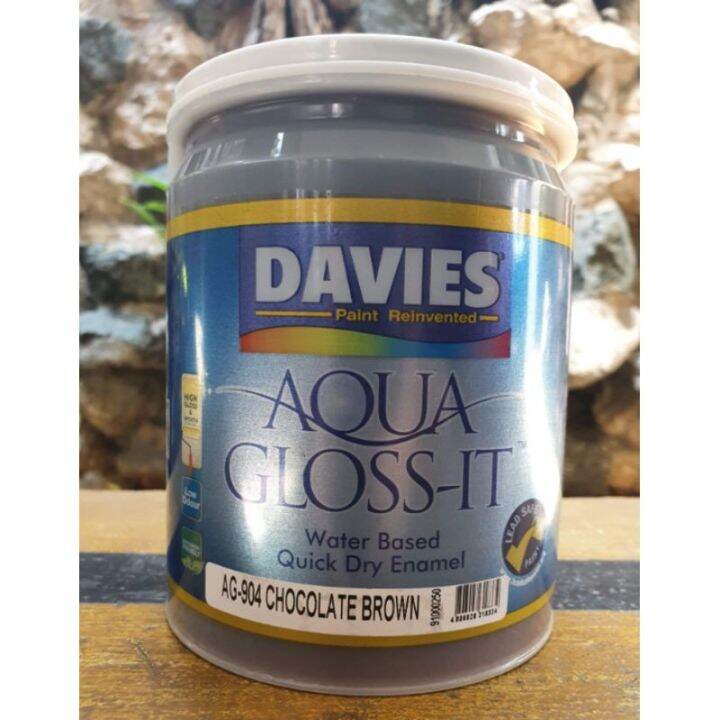 Aqua Glossit AG904 Chocolate Brown 1L Davies Aqua Gloss It Water