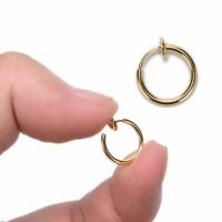 1pair Fake Nose Ring Goth Punk Lip Ear Nose Clip On Fake Septum Piercing Nose Ring Hoop Lip Hoop Rings Earrings Body jewellery