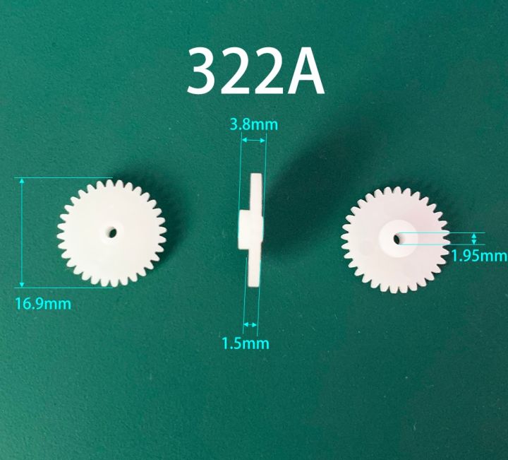 322A ใหม่0.5เมตรพิเนียน17มม. เส้นผ่าศูนย์กลาง32ฟัน GIR Plastik 1.95มม. รูมอเตอร์อุปกรณ์ของเล่น10ชิ้น/ล็อตมอเตอร์ไฟฟ้า
