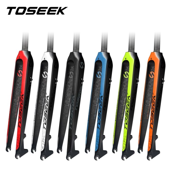 toseek-ตะเกียบคาร์บอน29ท่อตรงฟอร์กจักรยาน560กรัมขาตะเกียบจักรยานเสือภูเขาเหล็กคาร์บอนแข็ง29ตะเกียบหน้าสำหรับจักรยาน