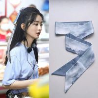 ★New★ Long small silk scarf headband with shirt tie bag elegant double-sided Chinese wind headband tie hair spring and autumn decorative scarf